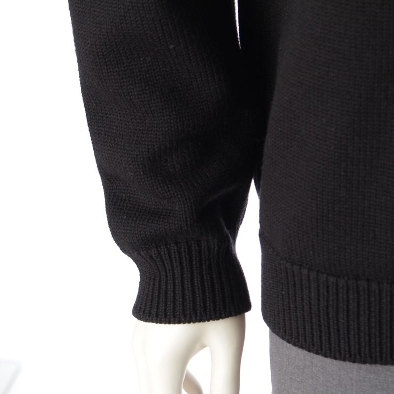 Fendi 22 Wool Ff Logo Boa Knit Sweater Top 12cpf-22-2672 Black 50