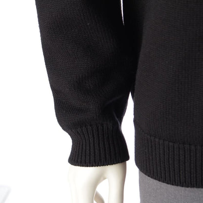 Fendi 22 Wool Ff Logo Boa Knit Sweater Top 12cpf-22-2672 Black 50