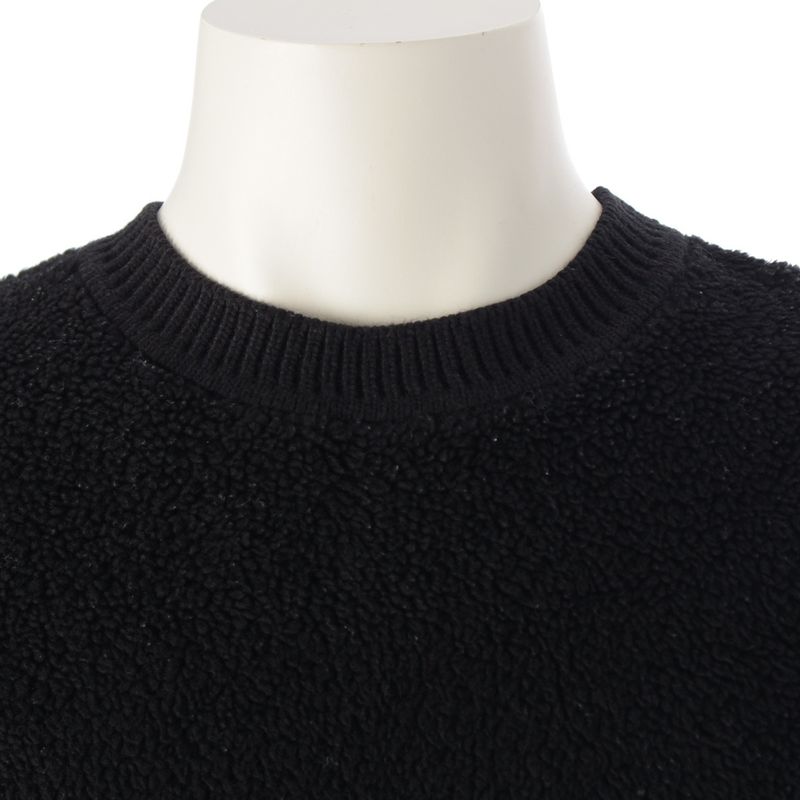 Fendi 22 Wool Ff Logo Boa Knit Sweater Top 12cpf-22-2672 Black 50