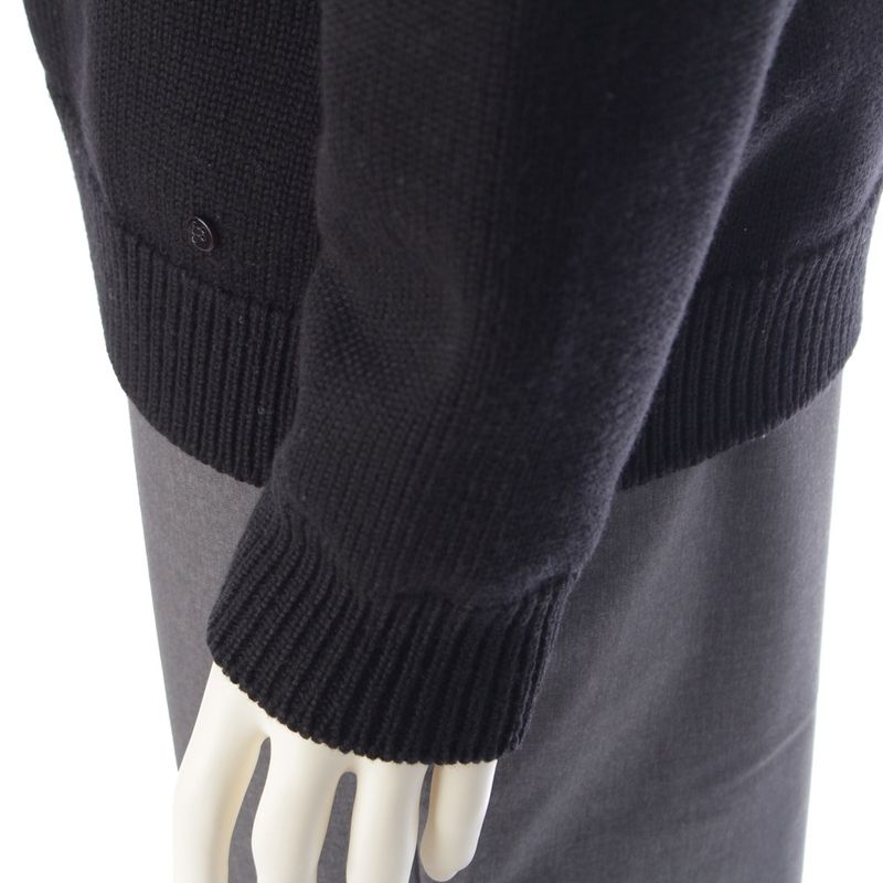 Fendi 22 Wool Ff Logo Boa Knit Sweater Top 12cpf-22-2672 Black 50