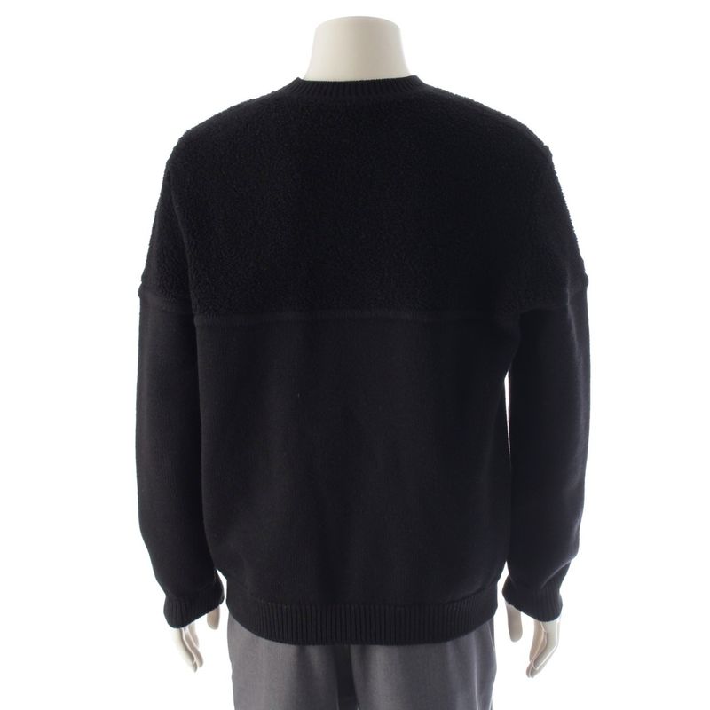 Fendi 22 Wool Ff Logo Boa Knit Sweater Top 12cpf-22-2672 Black 50