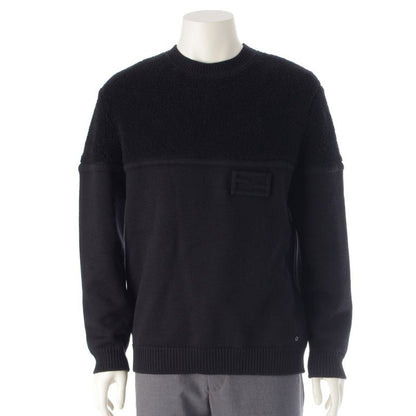 Fendi 22 Wool Ff Logo Boa Knit Sweater Top 12cpf-22-2672 Black 50