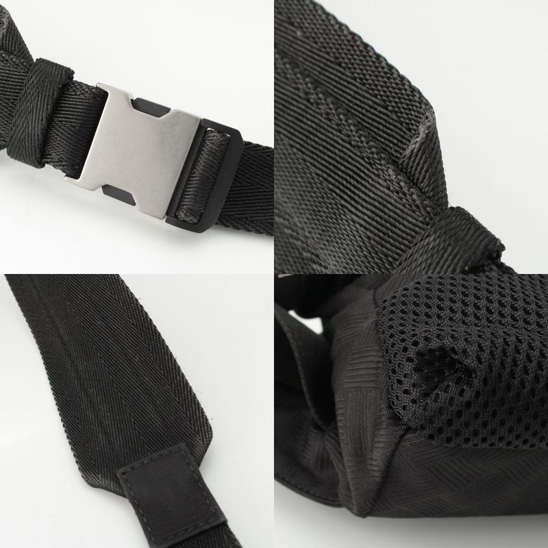 Bottega Veneta Nylon Mesh Waist Pouch Body Bag Black