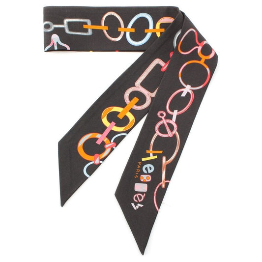 Hermes Do Re Boucles Do Re Boucles Silk Scarf Black