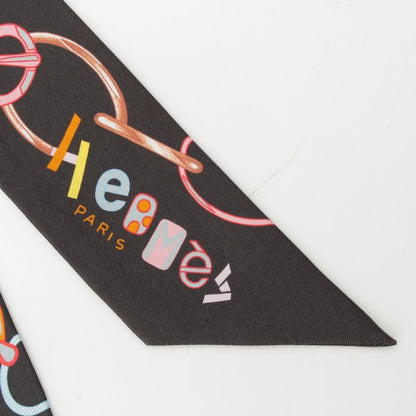 Hermes Do Re Boucles Do Re Boucles Silk Scarf Black