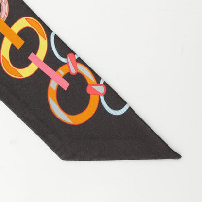 Hermes Do Re Boucles Do Re Boucles Silk Scarf Black