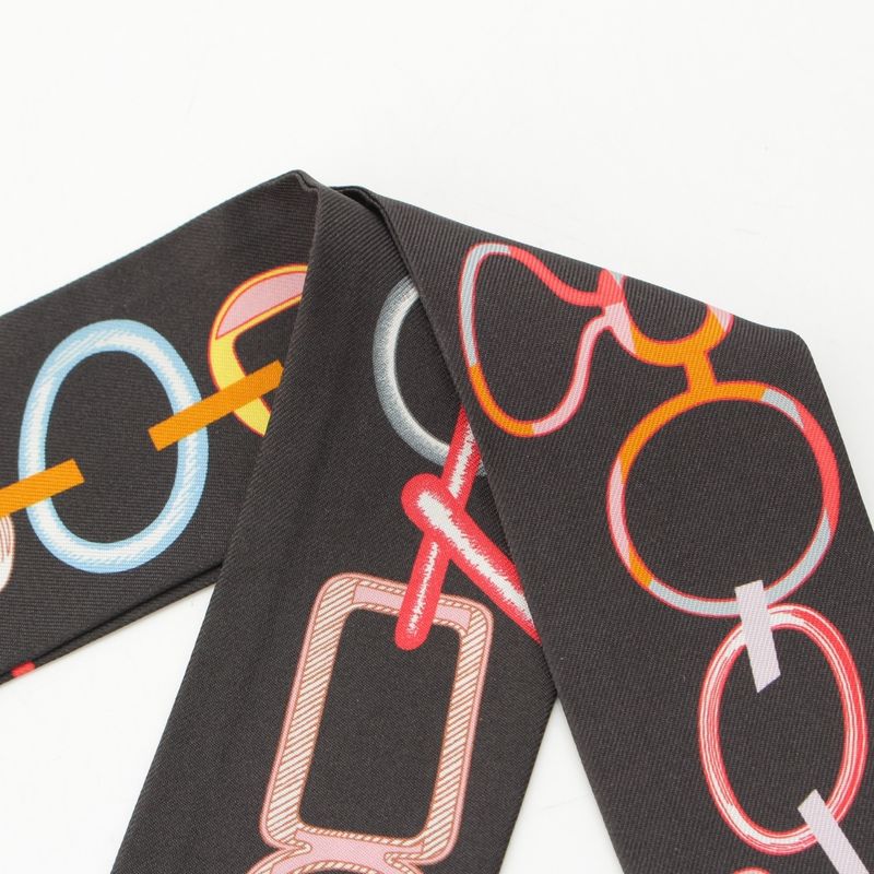 Hermes Do Re Boucles Do Re Boucles Silk Scarf Black