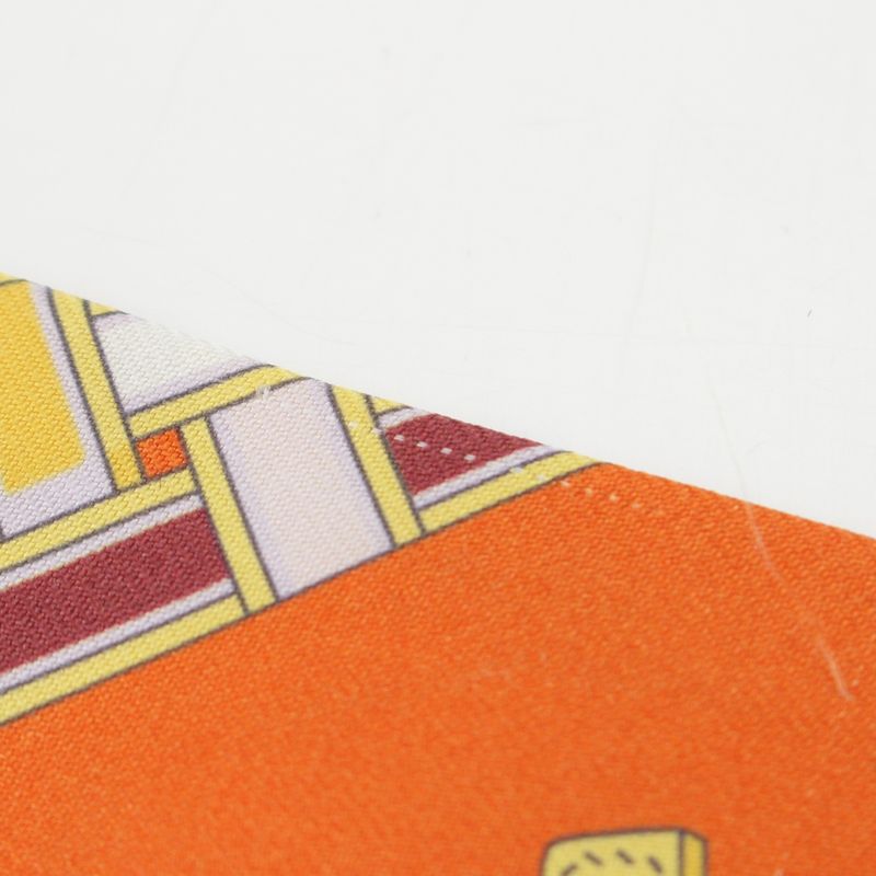 Hermes Twilly Brides Et Gris Horse Ligament and Charm Silk Stripe Scarf Orange