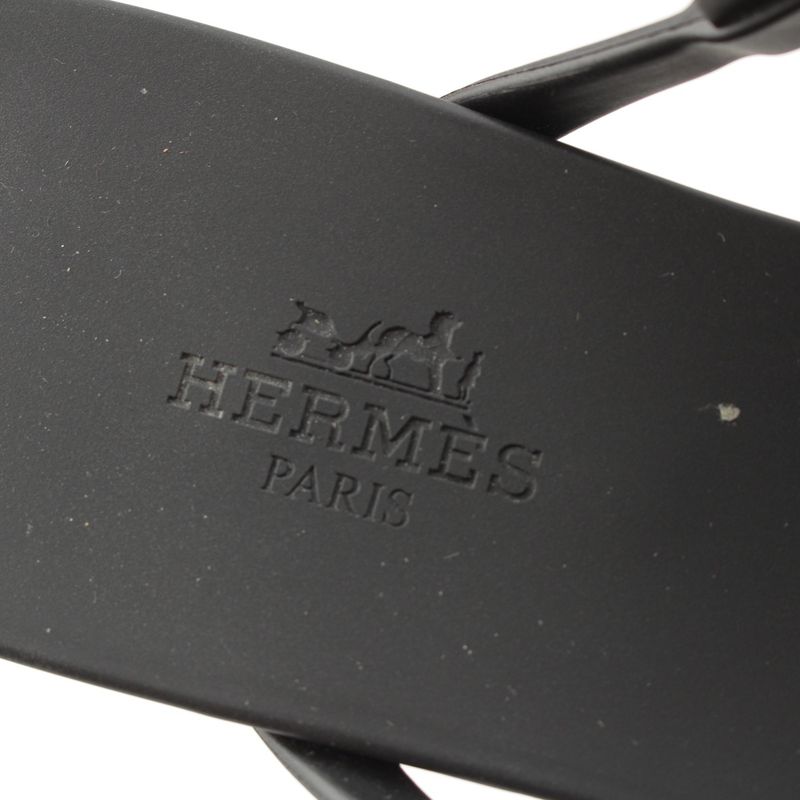 Hermes Rubber Egerie Chaine D'ancre Sandals Black