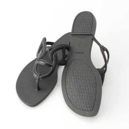 Hermes Rubber Egerie Chaine D'ancre Sandals Black