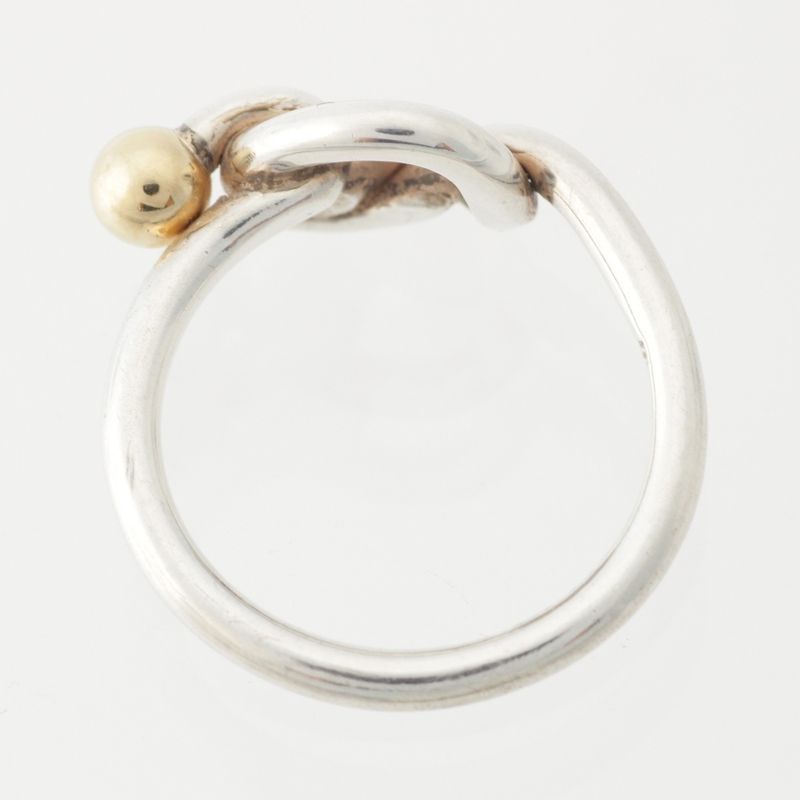 Tiffany & Co Vintage Love Knot Ring Accessories 925 750 Silver and Gold 2.7g