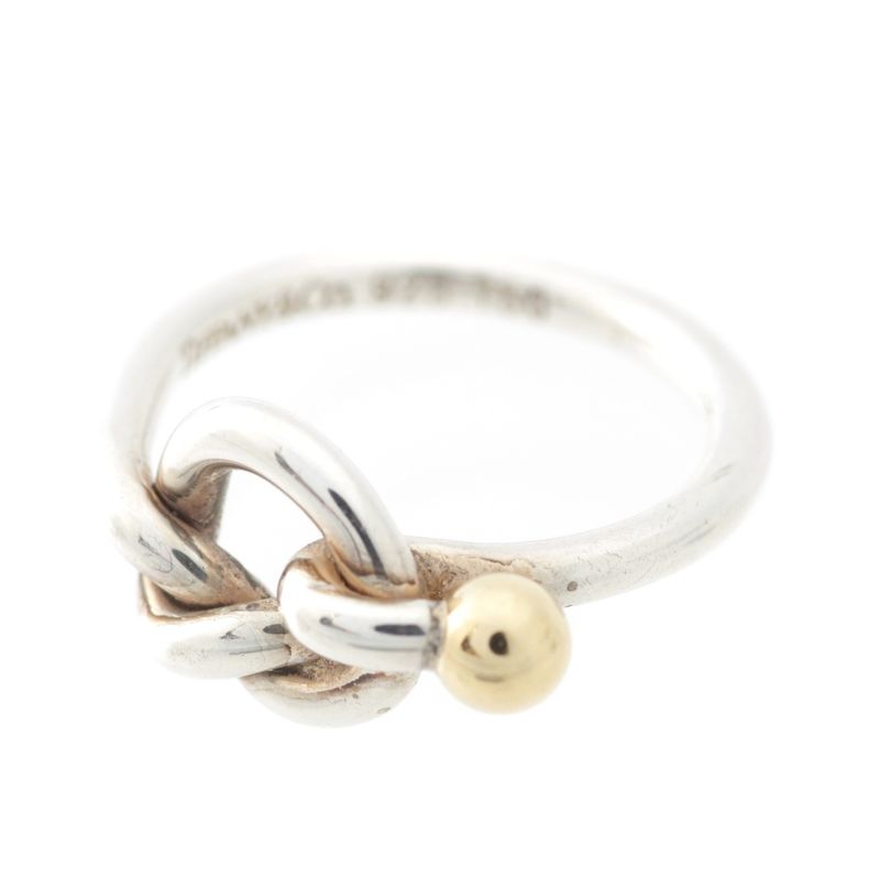 Tiffany & Co Vintage Love Knot Ring Accessories 925 750 Silver and Gold 2.7g