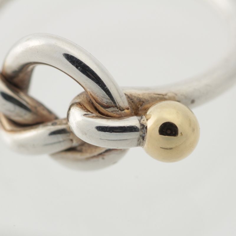 Tiffany & Co Vintage Love Knot Ring Accessories 925 750 Silver and Gold 2.7g
