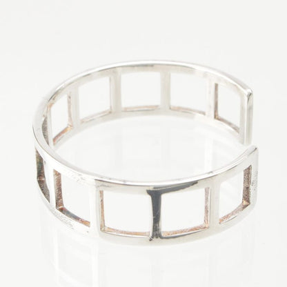 Gucci Vintage Square Open Bangle Bracelet Accessories 925 202493 Silver 28.2g