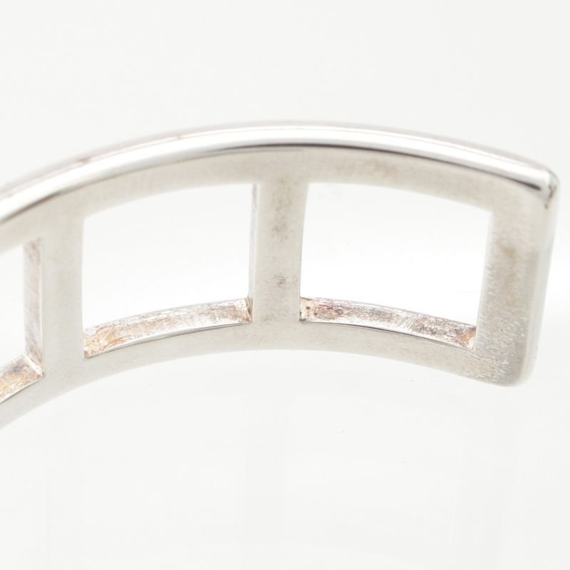 Gucci Vintage Square Open Bangle Bracelet Accessories 925 202493 Silver 28.2g