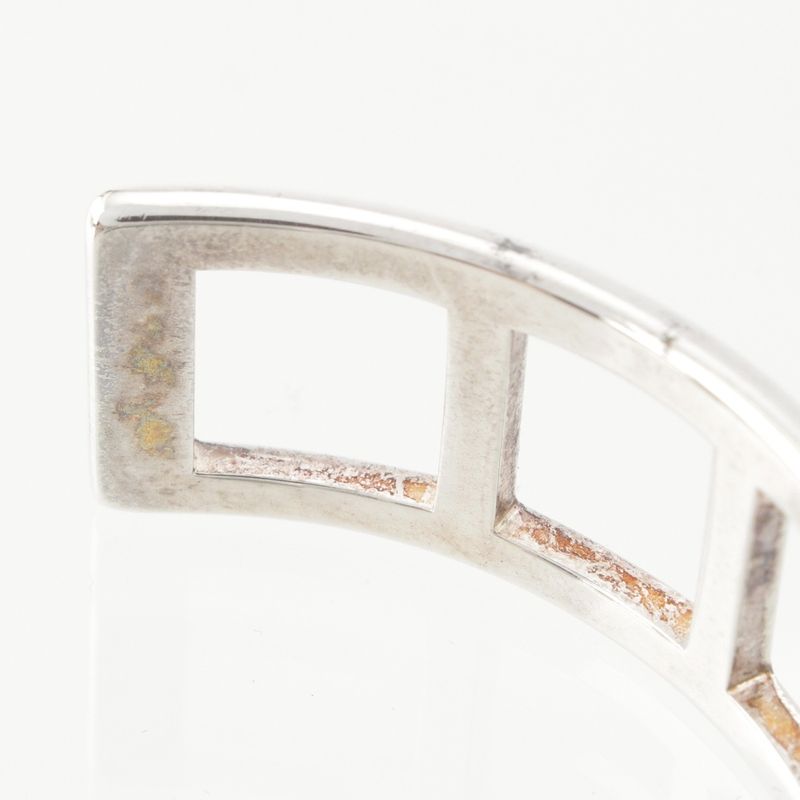 Gucci Vintage Square Open Bangle Bracelet Accessories 925 202493 Silver 28.2g