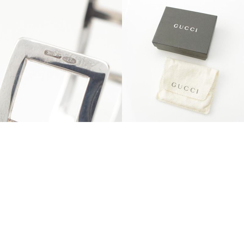 Gucci Vintage Square Open Bangle Bracelet Accessories 925 202493 Silver 28.2g