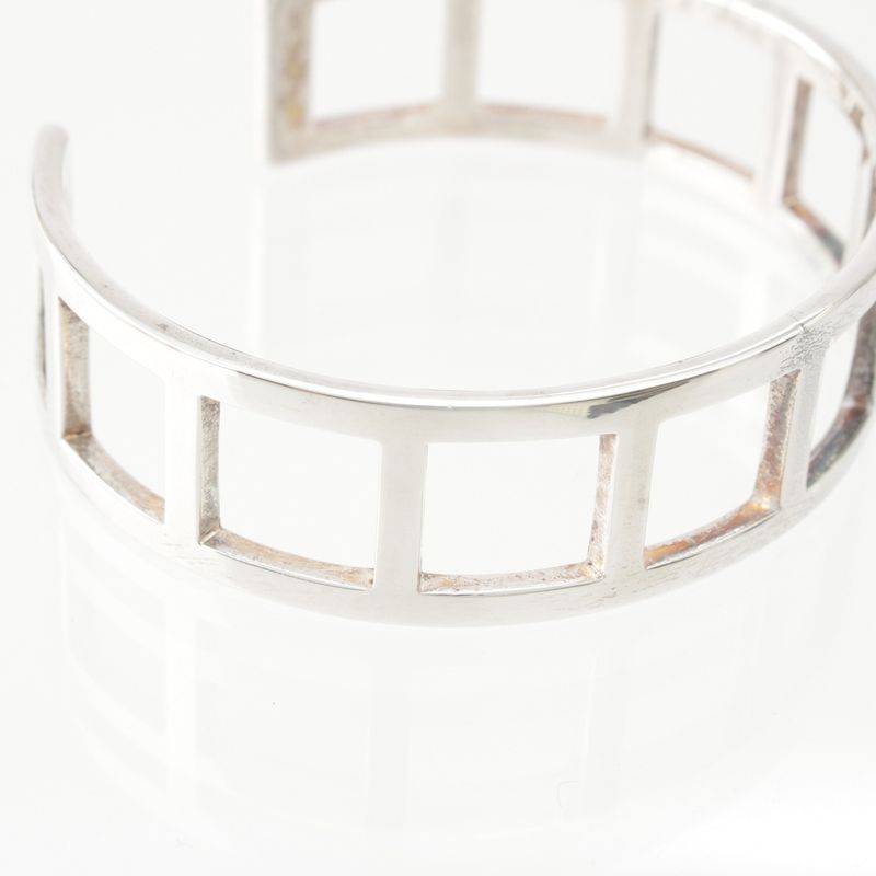 Gucci Vintage Square Open Bangle Bracelet Accessories 925 202493 Silver 28.2g