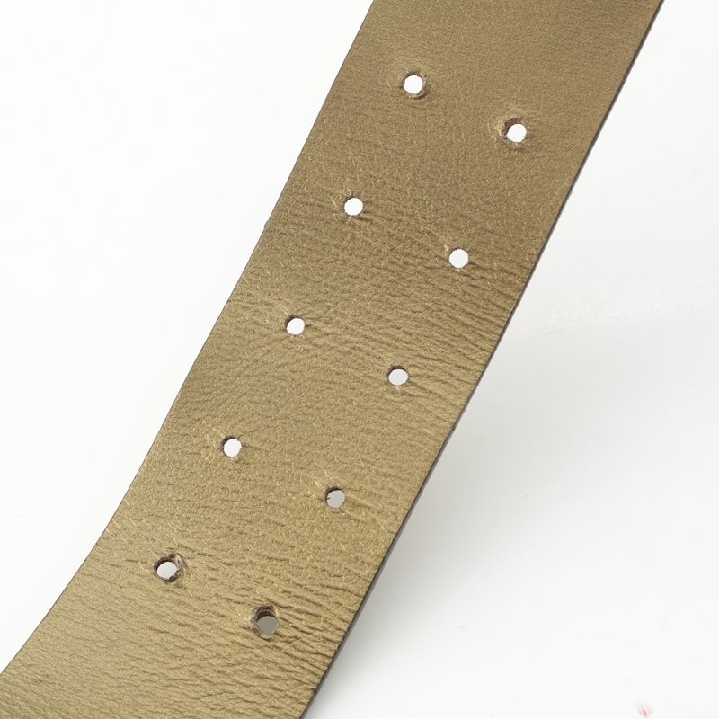 Celine 2001 Leather Metal Roller Runway Double Pin Triomphe Belt Gold 32 80