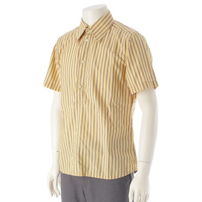 Prada Sport 90s-00s Cotton Archival Stripe Short Sleeve Shirt Top Yellow L