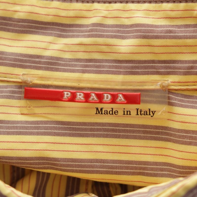 Prada Sport 90s-00s Cotton Archival Stripe Short Sleeve Shirt Top Yellow L