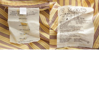 Prada Sport 90s-00s Cotton Archival Stripe Short Sleeve Shirt Top Yellow L