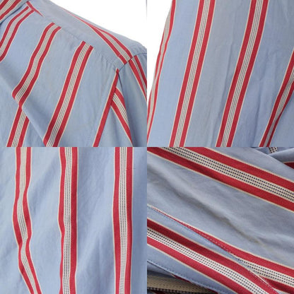 Prada Archive Striped Zip Up Shirt Blouson Light Blue Red M