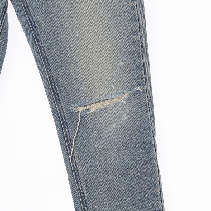 Celine 19 Cutoff Damaged Denim Pants Jeans N118 635e Blue Indigo 25