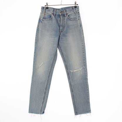 Celine 19 Cutoff Damaged Denim Pants Jeans N118 635e Blue Indigo 25