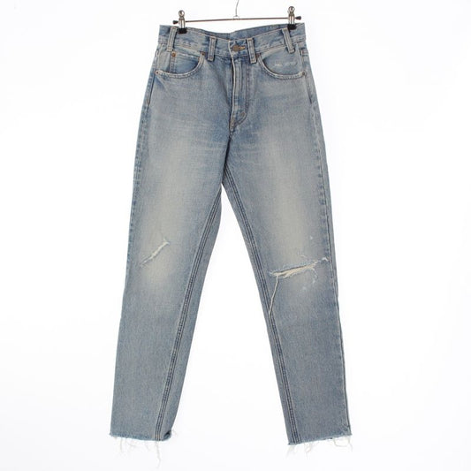 Celine 19 Cutoff Damaged Denim Pants Jeans N118 635e Blue Indigo 25