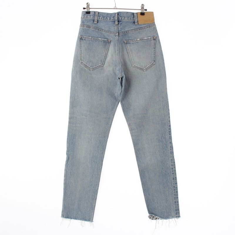 Celine 19 Cutoff Damaged Denim Pants Jeans N118 635e Blue Indigo 25