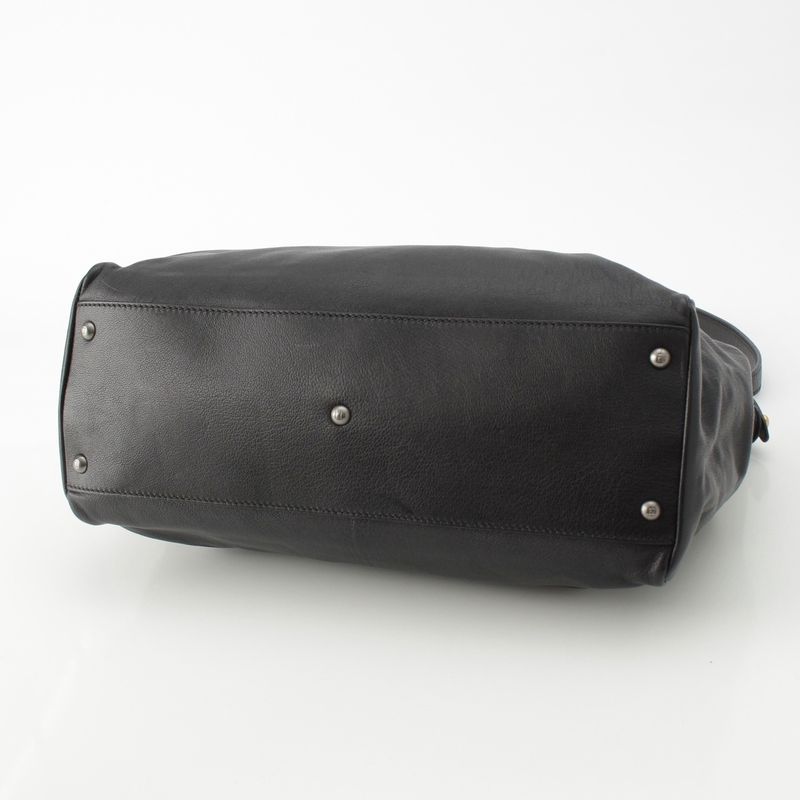 Fendi Peekaboo Kid Calf Leather Large 2way Handbag 8bn210 Black