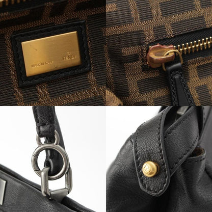 Fendi Peekaboo Kid Calf Leather Large 2way Handbag 8bn210 Black