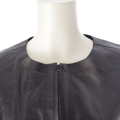 Gucci Tom Ford Period 00s Leather Long Zip Vest Black 40