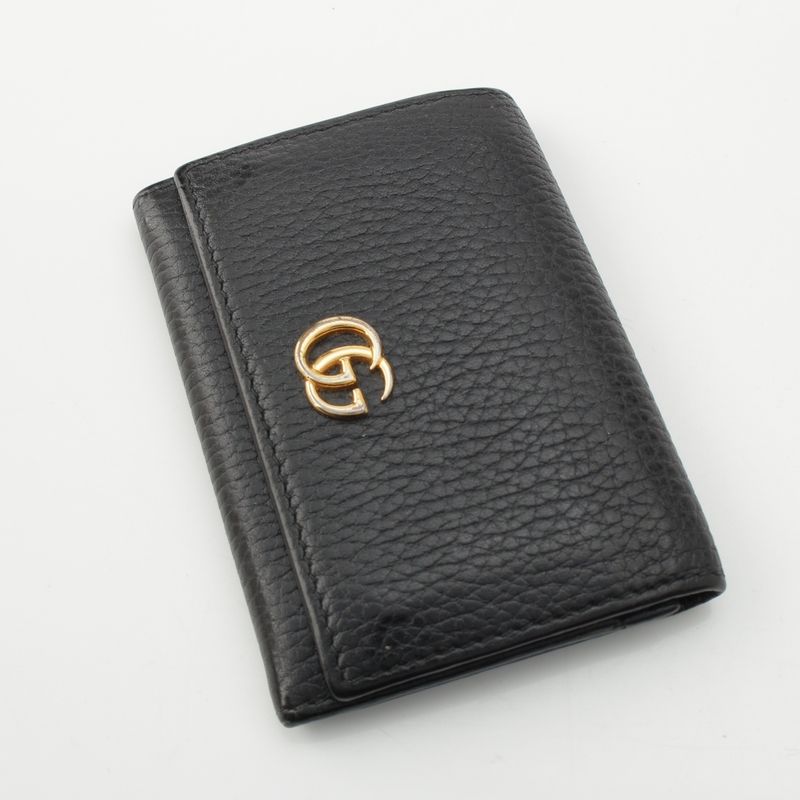 Gucci GG Logo Card Case Business Card Holder 474748 Black