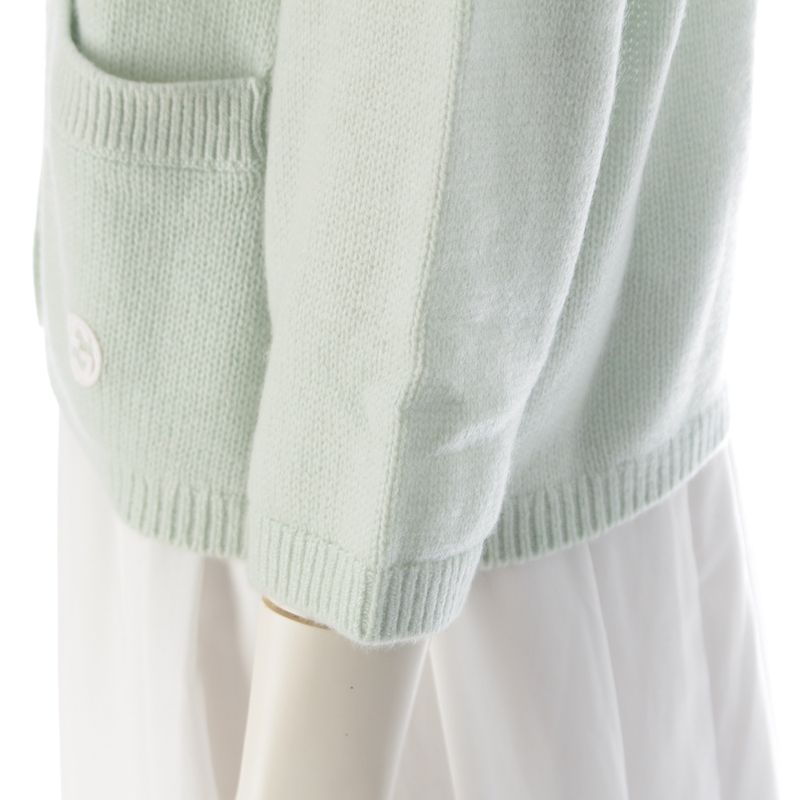 Gucci Cashmere Interlocking Embroidered Crewneck Cardigan Top 773865 Green L