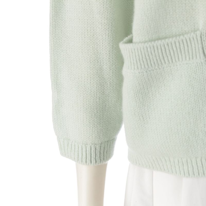 Gucci Cashmere Interlocking Embroidered Crewneck Cardigan Top 773865 Green L