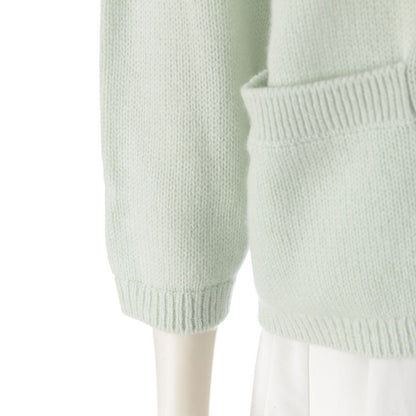 Gucci Cashmere Interlocking Embroidered Crewneck Cardigan Top 773865 Green L