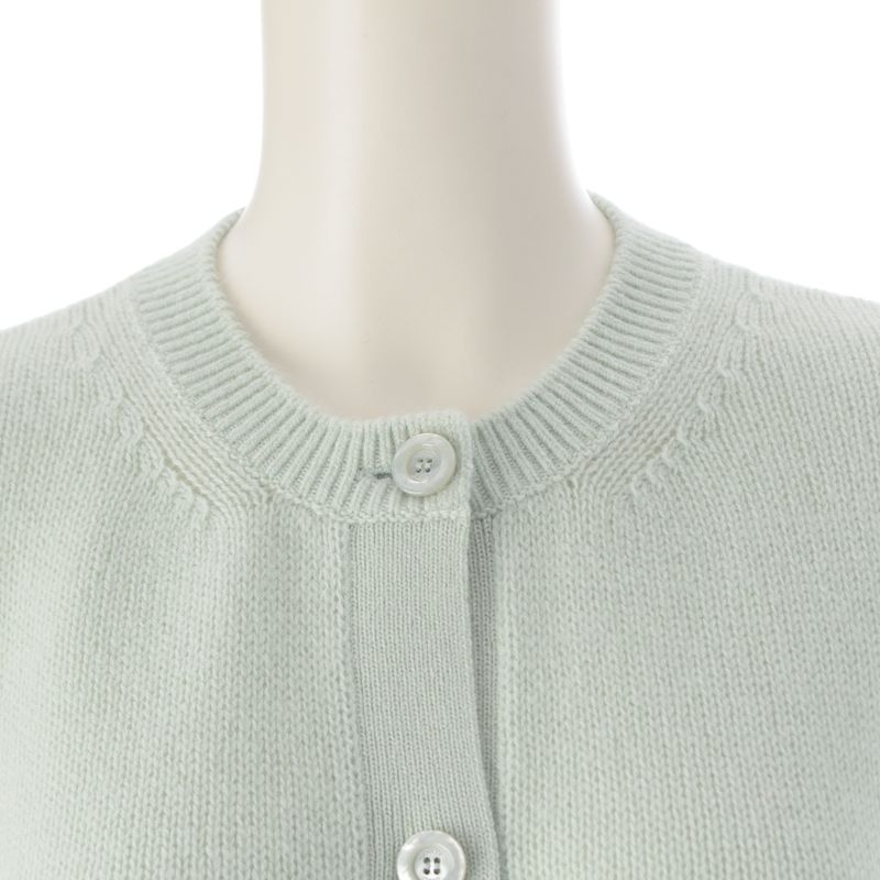 Gucci Cashmere Interlocking Embroidered Crewneck Cardigan Top 773865 Green L