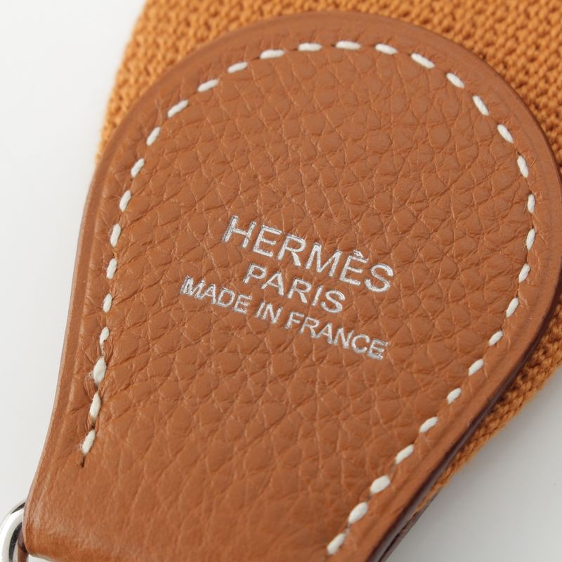 Hermes Evelyn Canvas Leather Silver Hardware Shoulder Strap Gold
