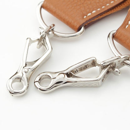 Hermes Evelyn Canvas Leather Silver Hardware Shoulder Strap Gold