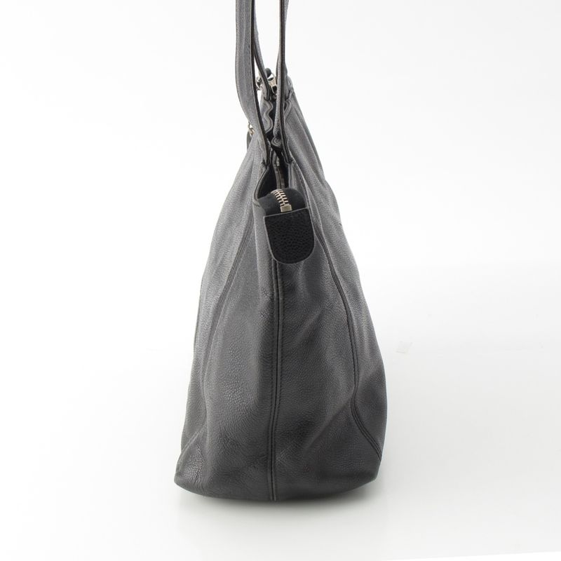 Chanel Caviar Skin Decacoco Shoulder Tote Bag Black