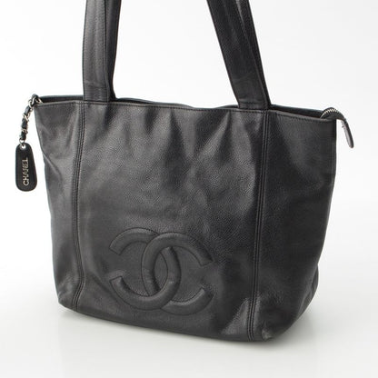 Chanel Caviar Skin Decacoco Shoulder Tote Bag Black