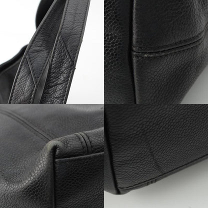 Chanel Caviar Skin Decacoco Shoulder Tote Bag Black