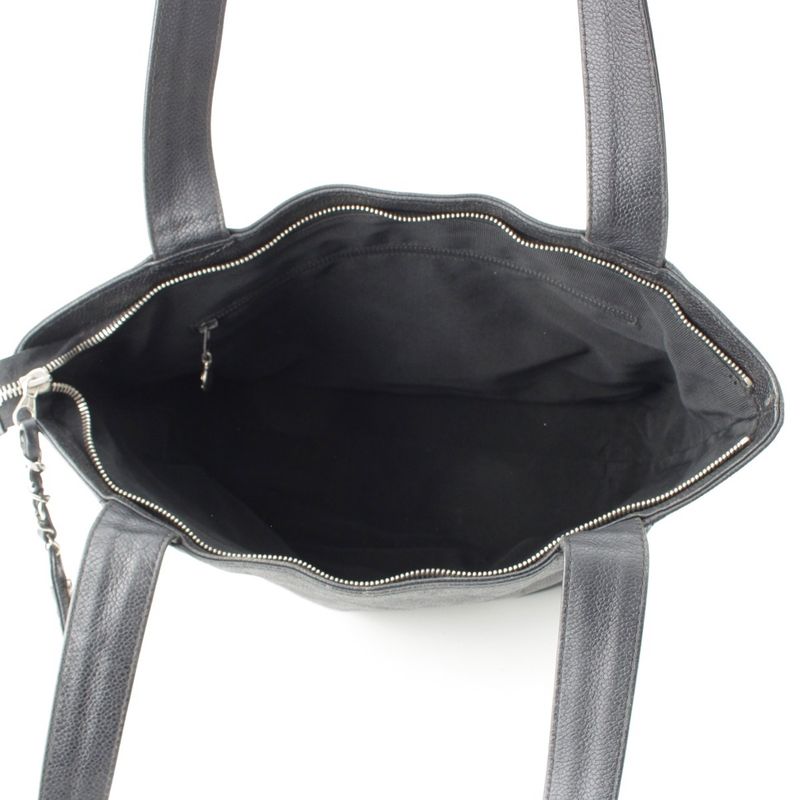 Chanel Caviar Skin Decacoco Shoulder Tote Bag Black