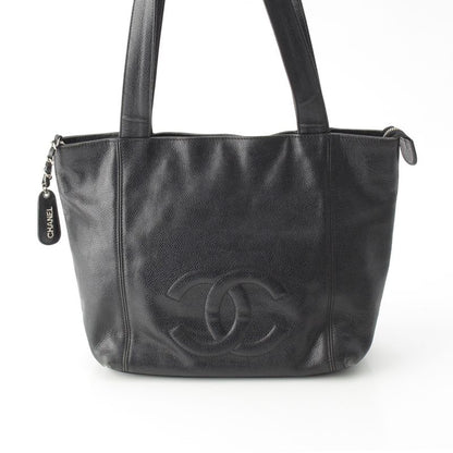 Chanel Caviar Skin Decacoco Shoulder Tote Bag Black