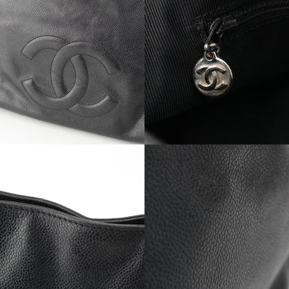 Chanel Caviar Skin Decacoco Shoulder Tote Bag Black