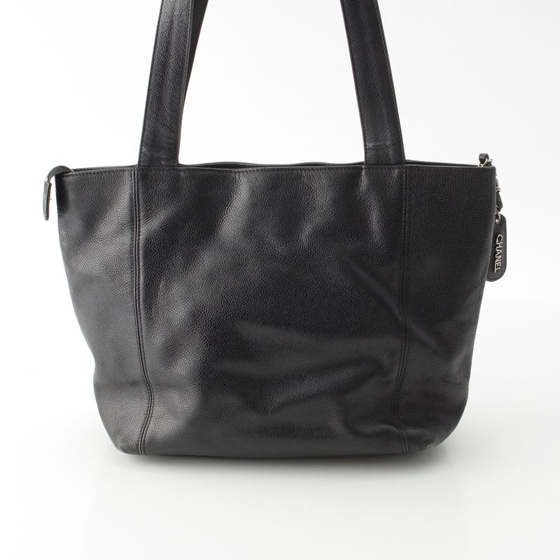 Chanel Caviar Skin Decacoco Shoulder Tote Bag Black