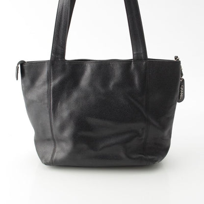 Chanel Caviar Skin Decacoco Shoulder Tote Bag Black