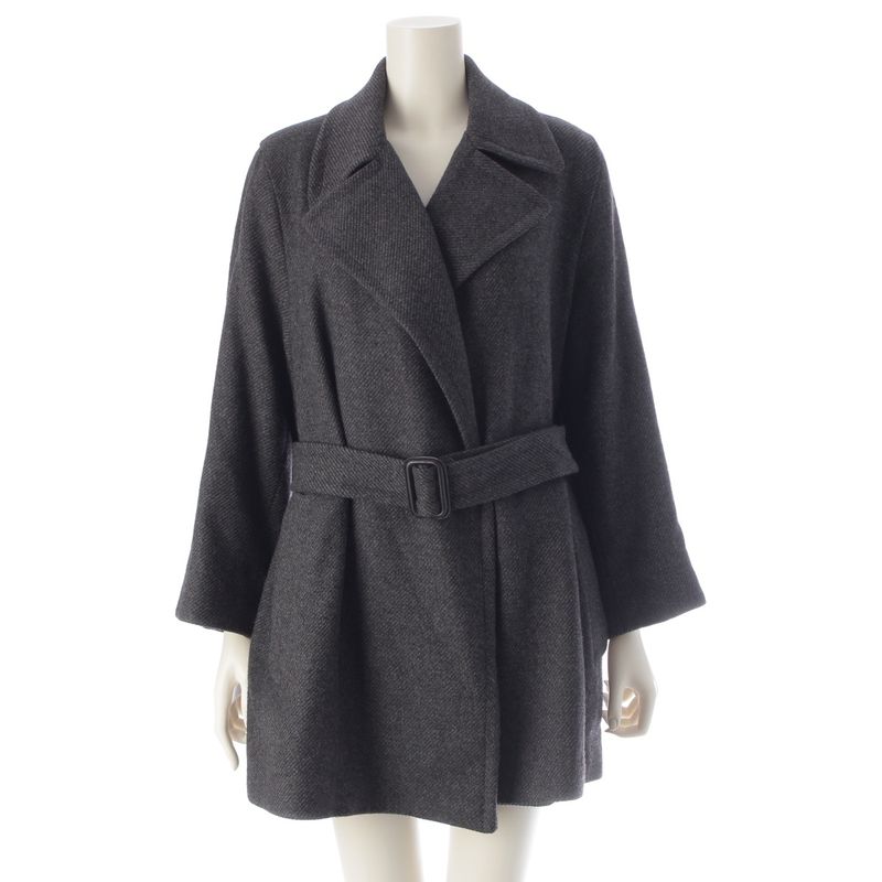 Hermes Wool Cashmere and Camel Margiela Period Belt Coat Outerwear Gray 34
